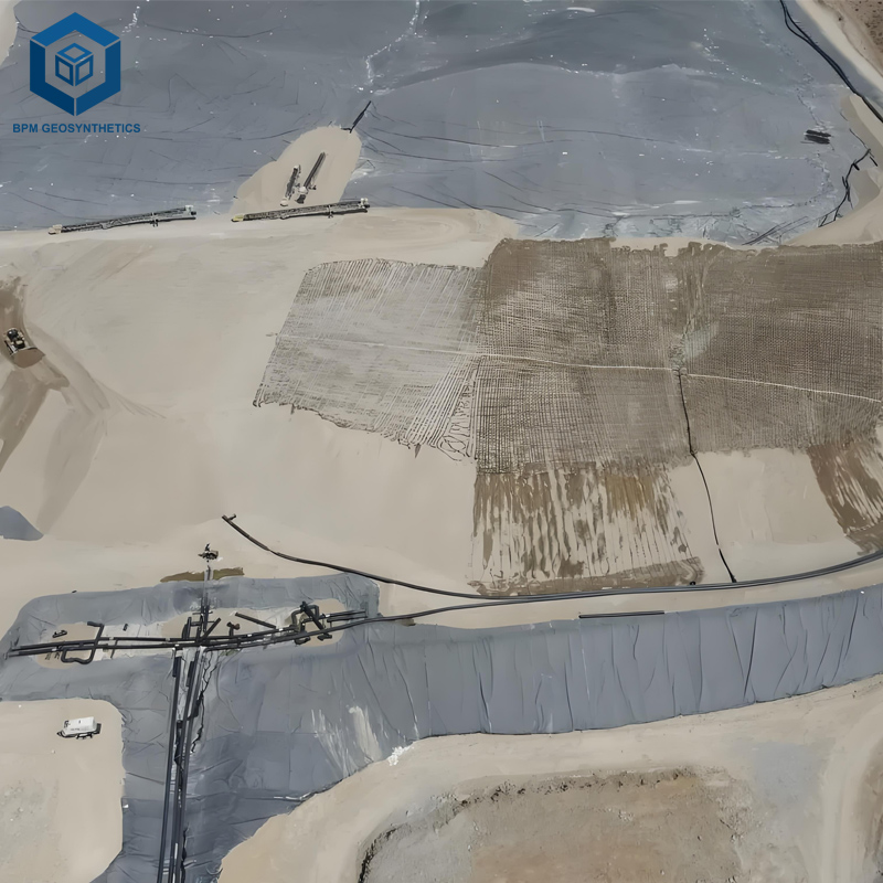 Geomembrana nell'estrazione mineraria per serbatoi di acqua di processo