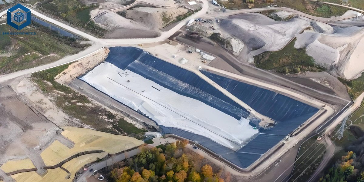 Revêtement plastique imperméable pour revêtement de canaux et de fossés