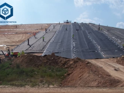 Géomembrane BPM Geosynthetics en PEHD pour aires de lixiviation en tas