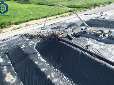Revestimento de lagoas de BPM HDPE para aterros sanitários
