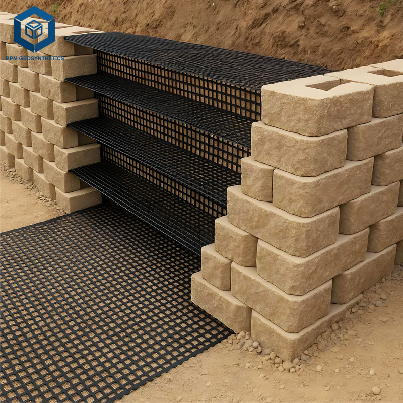 İstinat Duvarı ve Dolgu Desteği için Çift Eksenli Geogrid