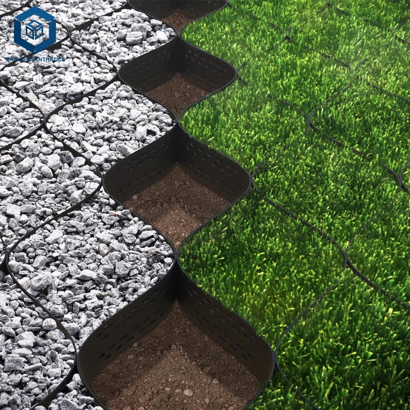 Geoweb bodemstabilisatie voor ondersteuning bij zware lasten